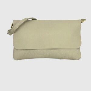 Envelope Grain Leather Bag For Women With sling Beige New